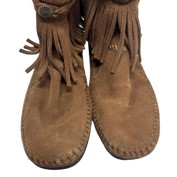 Minnetonka hi top back zip fringe western boot size 6.5 - Picture 8 of 9